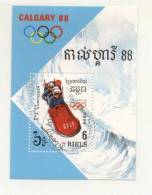 Used S/S Olympic Games Calgary 1988  From Kampuchea - Winter 1988: Calgary