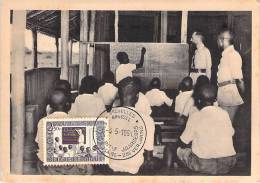 BELGIQUE CARTE MAXIMUM  NUM.YVERT 843 UNESCO CLASSE AU CONGO - 1934-1951