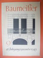 "Baumeister Ausgabe 9 Von 1949" Zeitschrift Für Baukultur Und Bautechnik - Architecture