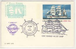 Entire Postal USA,  Coast Guard Eagle, Tall Ships STA, Sail,  Philadelphia 1982, - 1981-00