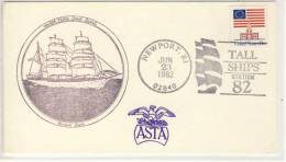 Entire Postal USA,  United States Coast Gurad, ASTA, Sail, Tall Ships Station 82, Newport, RI 1982 - 1981-00