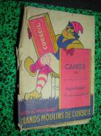 PROTEGE CAHIER PUBLICITAIRE PATES ALIMENTAIRES GRANDS MOULINS DE CORBEIL   ATTENTION EN TRES MAUVAIS ETAT - Book Covers