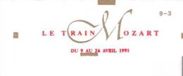 Carnet N°2614-C11-Le Train Mozart-du 9 Au 26 Avril 1991-10 Timbres à 2,30F-pas Ouvert-Livraison Offerte - Commemoratives