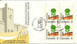 Canada FDC 12-7-1974 In A Block Of 4 Agricultural Education With Cachet - 1971-1980