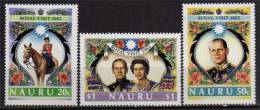 Ile Nauru (Pacifique) Visite De La Reine Elisabeth II En 1982. Yvert # 255/7. Cote 4.00 € - Nauru
