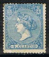 Sello 4 Cuartos Isabel II 1866, Rara VARIEDAD Calcado Al Dorso, Num 81 º - Oblitérés