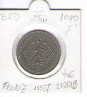 GERMANY  FEDERAL REPUBLIC    2DM    1990 F   FRANZ JOSEF STRAUß    COIN - 2 Mark