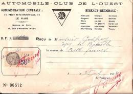 Bulletin D´Adhésion/ Automobile Club De L'Ouest/Ivry La Bataille/ 1934    VP535 - Unclassified