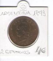 ARGENTINA   2 CENTAVOS  1893   COIN - Argentine