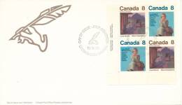 Canada FDC 15-5-1975 In Block Of 4 Canadian Authors With Cachet - 1971-1980