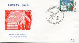 FDC BELGIQUE 1985 EUROPA  ANNEE MUSIQUE 11/05/85 VIOLON - 1985