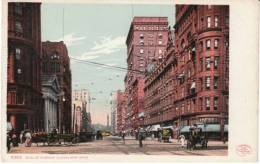 Cleveland Ohio, Euclid Ave Street Scene Horse-drawn Wagons, 1905 Detroit Photographic Co. Postcard - Cleveland