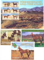 2001. Horses Of Turkmenistam Sheetlet + 3 S/s, Mint/** - Turkménistan