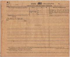 British India Prepaid Reply Form Foreign Telegramme Telegram  Telegraph And Post, Unused Inde Indien As Per Scan - Andere & Zonder Classificatie