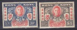 Hong Kong 1946 Mi. 169-70 King George VI. & Victory Complete Set MH* - Neufs