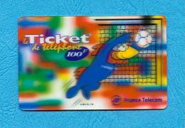 ( 5070 ) - FOOTIX 1 Gardien De But - ( PU 4 ) - Ticket De Téléphone - ( 100F ) - Voir Scan - - Billetes FT