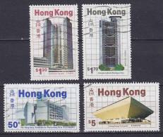 Hong Kong 1985 Mi. 474-77 Moderne Gebäude Börse Bank Coliseum Akademie Complete Set !! - Gebruikt