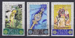 St. Christopher-Nevis & Anguilla 1977 Mi. 325-27 QEII Silver Wedding Jubilee Complete Set !! - St.Christopher, Nevis En Anguilla (...-1980)