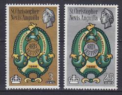 St. Christopher-Nevis & Anguilla 1966 Mi. 168-69 Festival Der Künste Arts Festival Complete Set MH* - St.Cristopher-Nevis & Anguilla (...-1980)