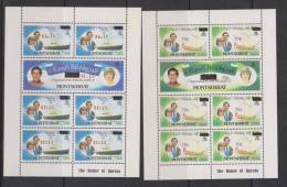 Montserrat 1983 70c & $1.15 Surcharges On 1981 Charles Wedding Sheetlets MNH - Montserrat