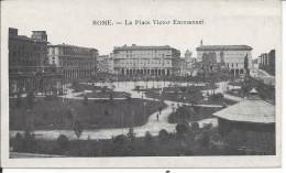 ROMA: La Place Victor Emmanuel, Carte Petit Format 13 X 8 - Places & Squares