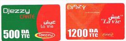 ALGERIA - DJEZZY (RECHARGE GSM)  -  LA VIE: LOT OF 2 DIFFERENT   - USED   RIF.244 - Algerije