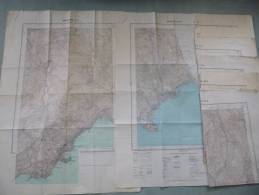 Ensemble De 8 Cartes I.G.N. Menton 1-8 / 1/20 000ème / 1841. - Topographical Maps