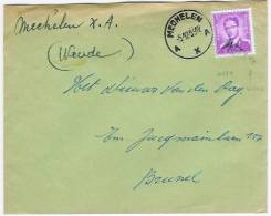 Type Marchand 3 FR (1067A) + Griffe WEERDE + Mechelen 5.12.1959 - Storia Postale