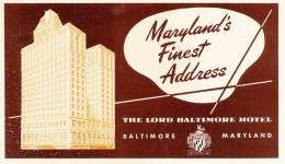 U.S.A. -  LORD BALTIMORE HOTEL - Baltimore