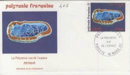 FDC  POLYNÉSIE  1992 TAHITI  POLYNESIE VUE DE L'ESPACE # MATRIVA # ILE # - FDC