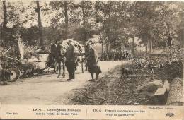 Cpa Guerre 1914 Convoyeurs Francais Sur La Route De St Prix - War 1914-18