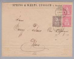 Heimat BE Lyssach 1880-08-06 Ambulant #28 L6 Brief Nach Milano - Briefe U. Dokumente