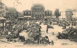 CHERBOURG LA PLACE DU CHATEAU ET LE THEATRE - Cherbourg