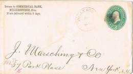 0659. Carta Entero Postal MILLERSBURGH (Ohio) 1894, Fancy Cancel - ...-1900