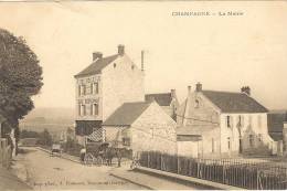 95 - Val D'oise _  Champagne -sur-Oise _ 2 Cartes_ Monté De L'Eglise -Mairie (hotel -Restaurant) - Champagne Sur Oise