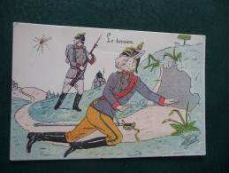 CPA Militaire Caricature Patriotique Illustrée Par A.Roch. Le Terrier.WW 1.1 ère Guerre Mondiale - Humoristiques