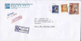 Hong Kong Airmail Par Avion ROHDE NIELSEN (HONG KONG) Registered Einschreiben 1994 Cover Denmark 1 $, 2.40 $ & 10 $ !! - Lettres & Documents