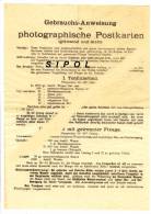 Gebrauchs - Anweisung Für Photographische Postkarten  Mode D Emploi Pour Developpement  Des Cartes Postales - Zubehör & Material
