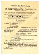 Gebrauchs - Anweisung Für Photographische Postkarten  Mode D Emploi Pour Developpement  Des Cartes Postales - Matériel & Accessoires