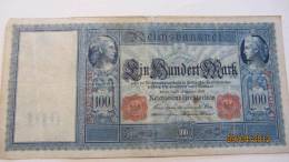 Reichsbanknote "Ein Hundert Mark" Berlin, Den 10. September 1909 Nr. A 2070621 - 100 Mark