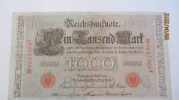 Reichsbanknote "Ein Tausend Mark" Berlin, Den 21. April1910  Nr. 5683308 J - 100 Mark