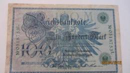 Reichsbanknote "Ein Hundert Mark" Berlin, Den 7. Februar1908  Nr. 0518753 L - 100 Mark