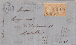 1871 - SIEGE YVERT N°36 En PAIRE !! Sur LETTRE De L'ISLE SUR SORGUE (VAUCLUSE) - SIGNEE BRUN - 1870 Beleg Van Parijs