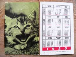 Small Calendar From USSR Latvia 1980, Cat - Klein Formaat: 1971-80