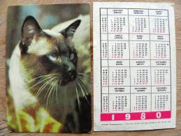 Small Calendar From USSR Latvia 1980, Cat - Kleinformat : 1971-80