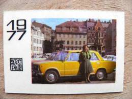 Small Calendar From USSR Latvia 1977, Auto Car Insurity - Tamaño Pequeño : 1971-80