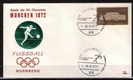 ALLEMAGNE  FDC Cachet  Murnberg 1   JO 1972   Football  Soccer  Fussball - Briefe U. Dokumente