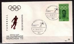 ALLEMAGNE  FDC Cachet  Regensdurg 2  JO 1972   Football  Soccer  Fussball - Lettres & Documents