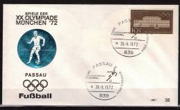 ALLEMAGNE  FDC Cachet  Passau 2   JO 1972   Football  Soccer  Fussball - Lettres & Documents