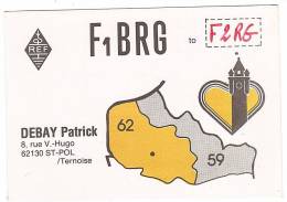 CARTE RADIO QSL - SAINT POL - 62  - PAS DE CALAIS - 1984. - Amateurfunk